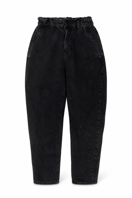 Zara Womens Black Cotton Mom Jeans Size 8 L24 in Regular Button