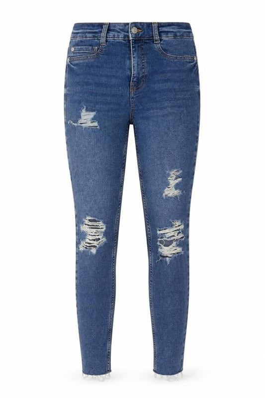 New Look Womens Blue Cotton Skinny Jeans Size 8 L27 in Regular Button