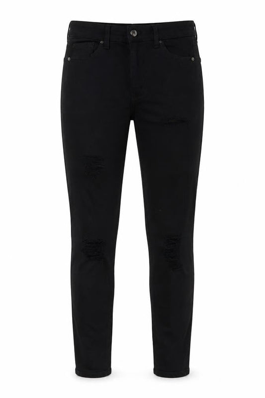 Topshop Womens Black Cotton Skinny Jeans Size 30 in L30 in Regular Button