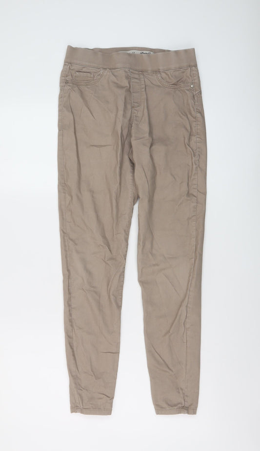 Denim & Co. Womens Beige Cotton Jegging Jeans Size 10 L28 in Regular