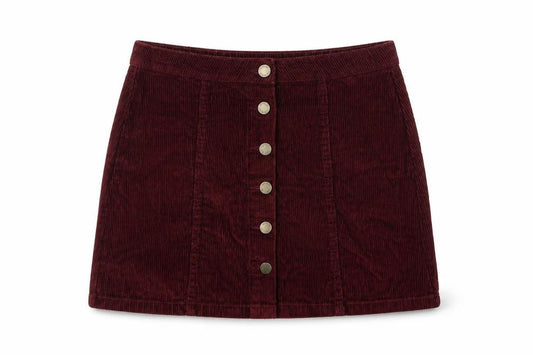 Denim & Co. Womens Red Cotton Mini Skirt Size 12 Button