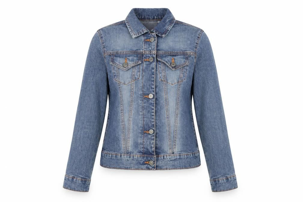 Denim & Co. Womens Blue Jacket Size 12 Button