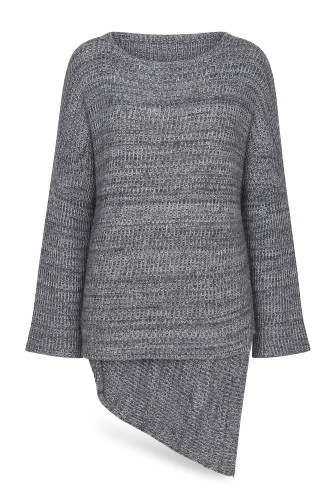 Lifestyle Womens Grey Round Neck Viscose Pullover Jumper Size 14