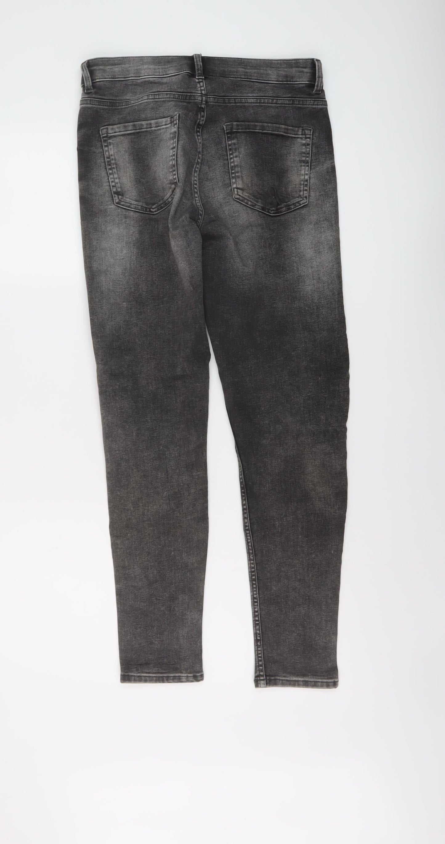 Marks and Spencer Womens Green Cotton Skinny Jeans Size 10 L28 in Regular Button
