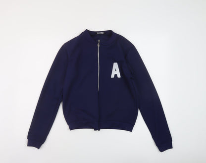 Select Womens Blue Bomber Jacket Jacket Size 10 Zip