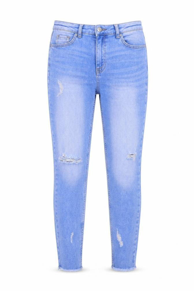 Papaya Womens Blue Cotton Skinny Jeans Size 10 L28 in Regular Button