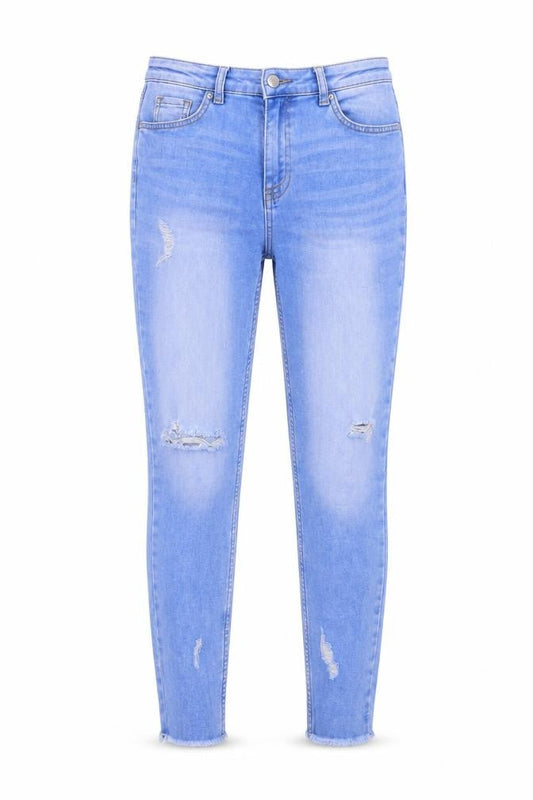 Papaya Womens Blue Cotton Skinny Jeans Size 10 L28 in Regular Button