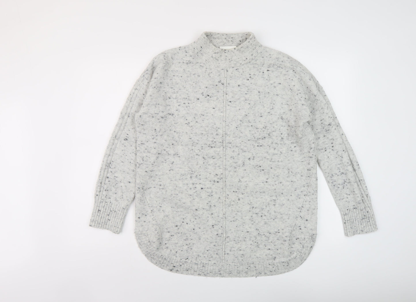 Wallis Womens Grey Mock Neck Acrylic Pullover Jumper Size S