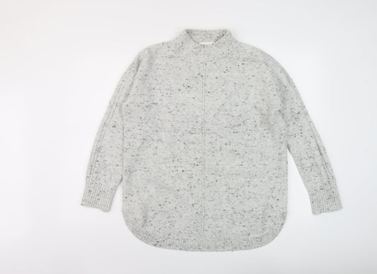 Wallis Womens Grey Mock Neck Acrylic Pullover Jumper Size S