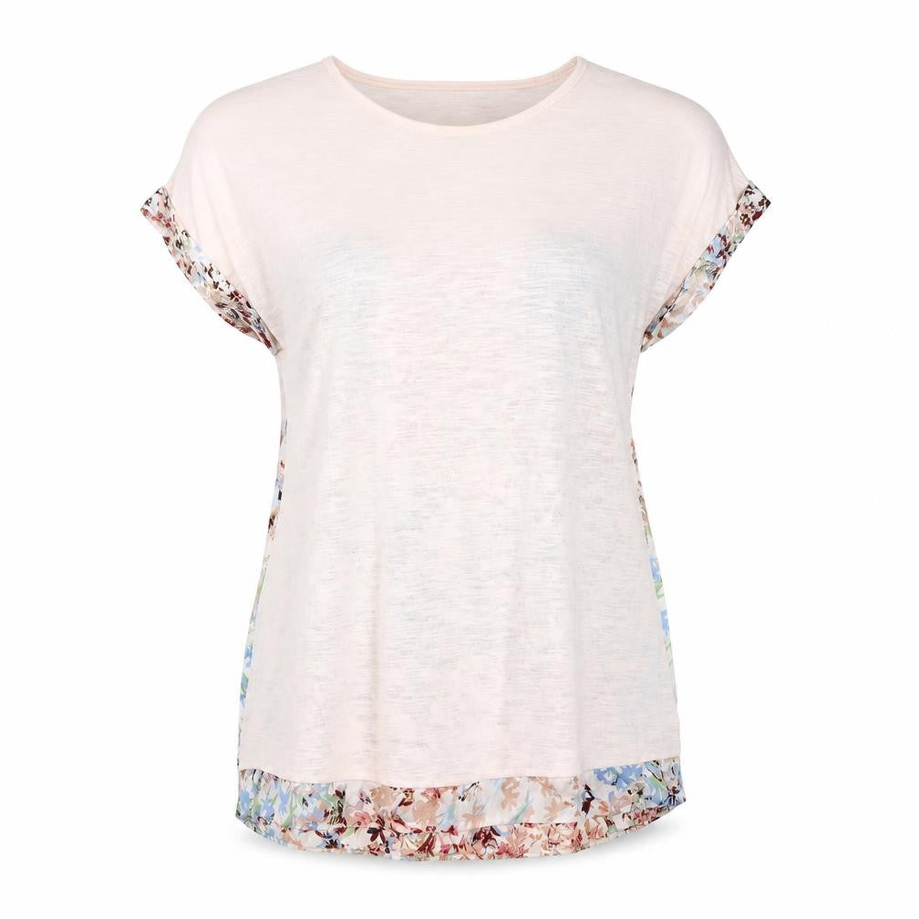 NEXT Womens Pink Polyester Basic Blouse Size 14 Round Neck - Floral Back Print
