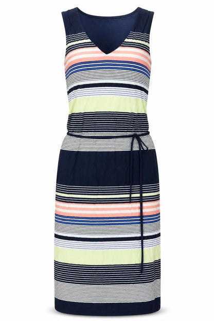 Oasis Womens Multicoloured Striped Viscose Shift Size XS V-Neck Pullover - Belted
