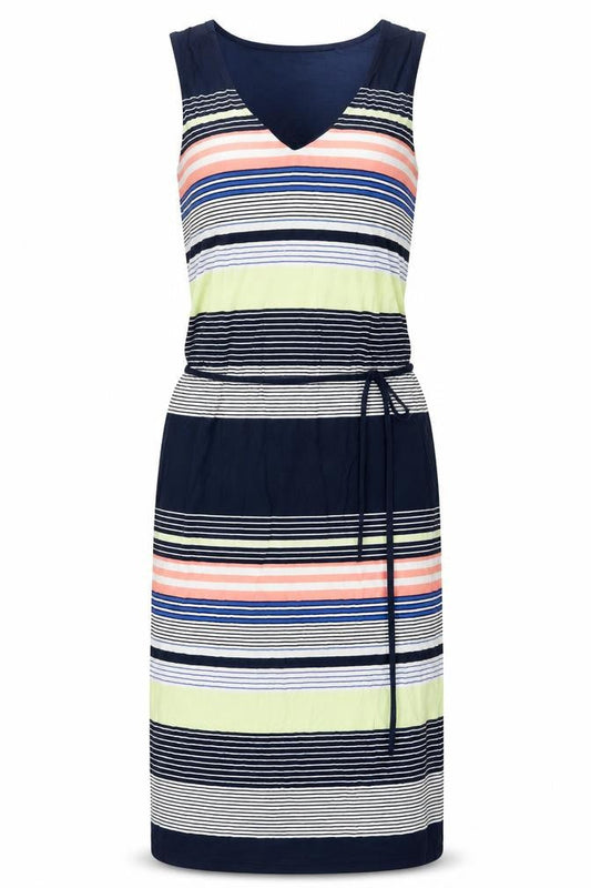 Oasis Womens Multicoloured Striped Viscose Shift Size XS V-Neck Pullover - Belted