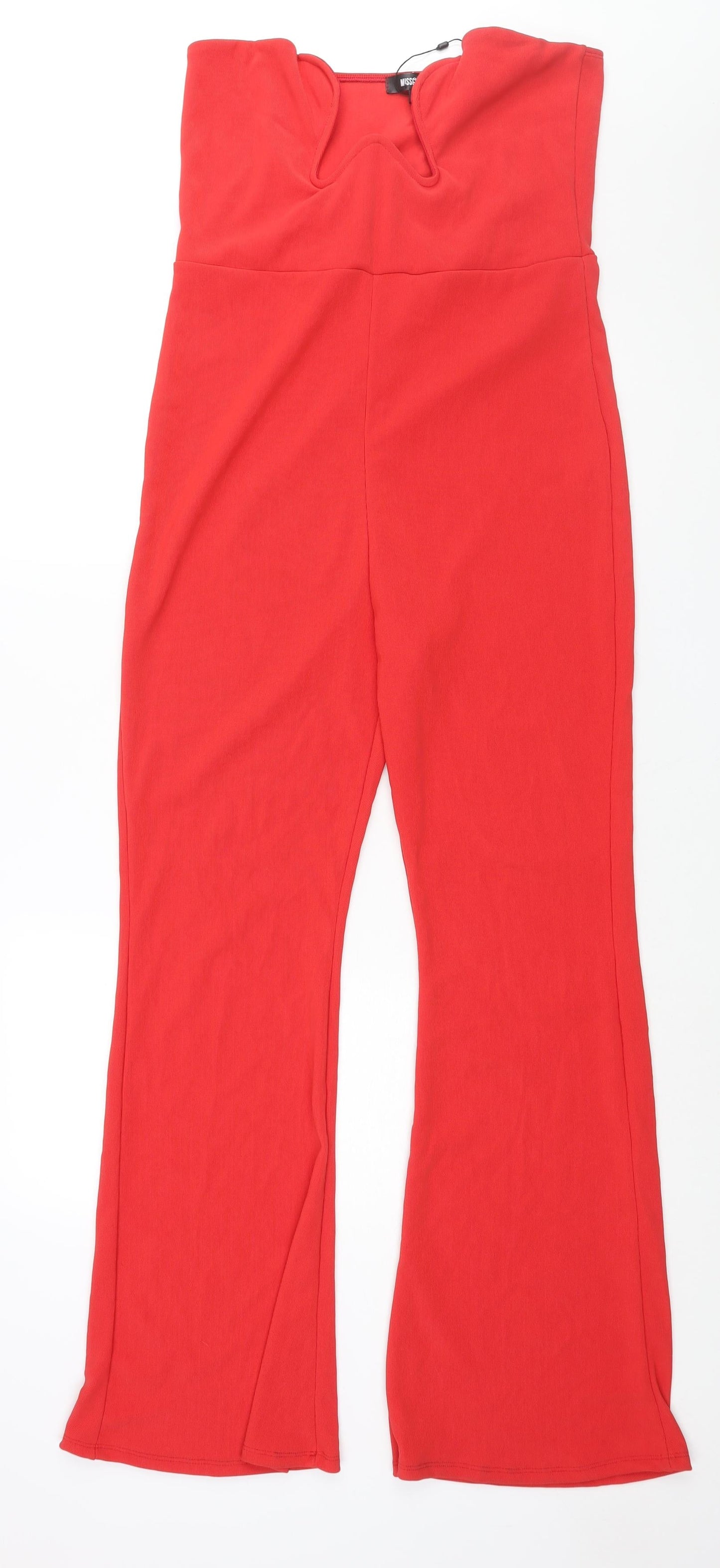 Missguided Womens Red Polyester Jumpsuit One-Piece Size 16 L32 in Pullover - Low Cut
