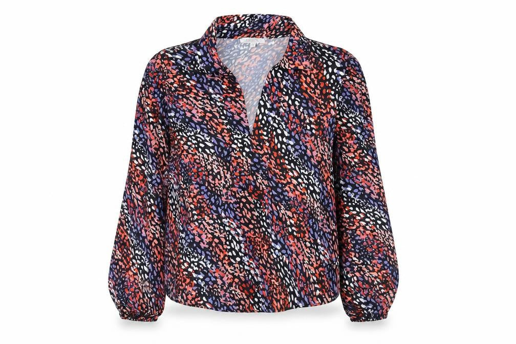 Zibi London Womens Multicoloured Animal Print Polyester Basic Blouse Size 14 Collared - Cheetah Print