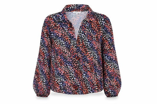 Zibi London Womens Multicoloured Animal Print Polyester Basic Blouse Size 14 Collared - Cheetah Print