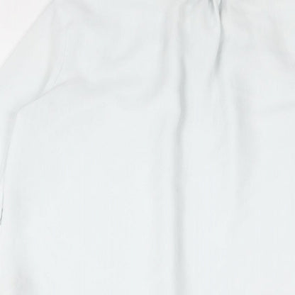 H&M Womens Blue Polyester Basic Blouse Size XS Mock Neck - Keyhole Neck