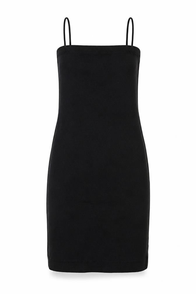 Zara Womens Black Cotton Mini Size S Square Neck Pullover - Ribbed