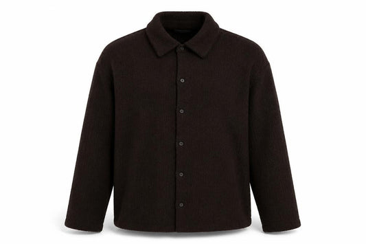 Zara Mens Brown Polyester Button-Up Size S Collared Button - Textured