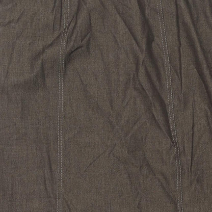 St Michael Womens Brown Polyester A-Line Skirt Size 16 Zip