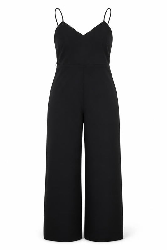 Dorothy Perkins Womens Black Polyester Jumpsuit One-Piece Size 10 L28 in Zip