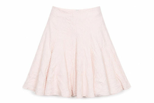 Cotton Traders Womens Pink Striped Cotton Flare Skirt Size 14 Zip
