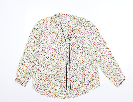 Zara Womens Multicoloured Floral Polyester Basic Blouse Size S Collared