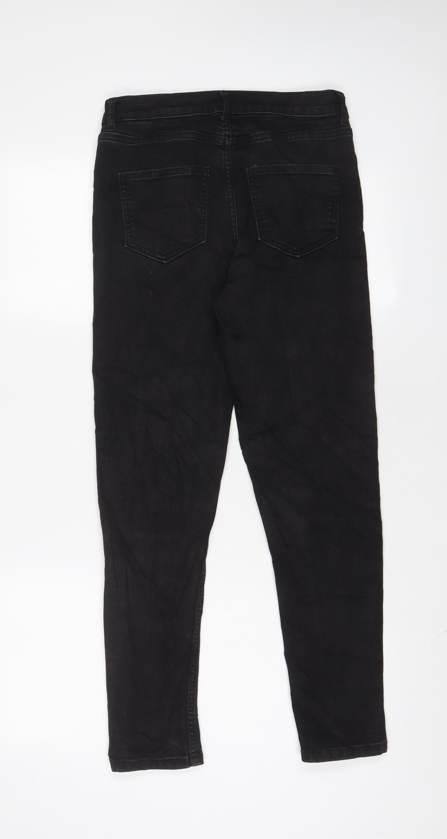 Marks and Spencer Womens Black Cotton Skinny Jeans Size 8 L27 in Regular Zip