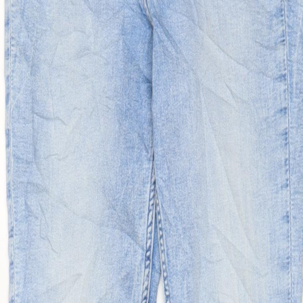 H&M Womens Blue Cotton Skinny Jeans Size 10 L30 in Regular Zip