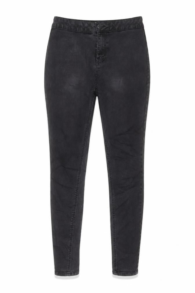 TU Womens Grey Cotton Skinny Jeans Size 14 L28 in Regular Zip