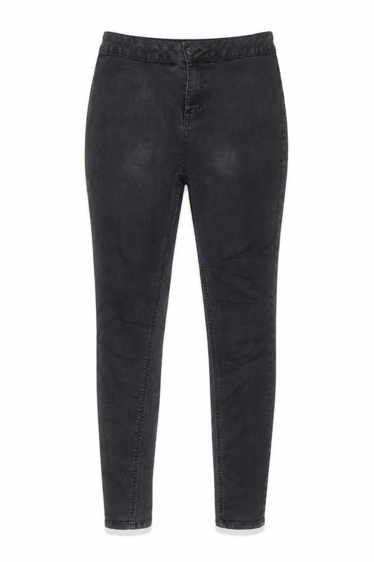 TU Womens Grey Cotton Skinny Jeans Size 14 L28 in Regular Zip