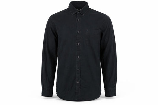 Topman Mens Black Cotton Button-Up Size S Collared Button