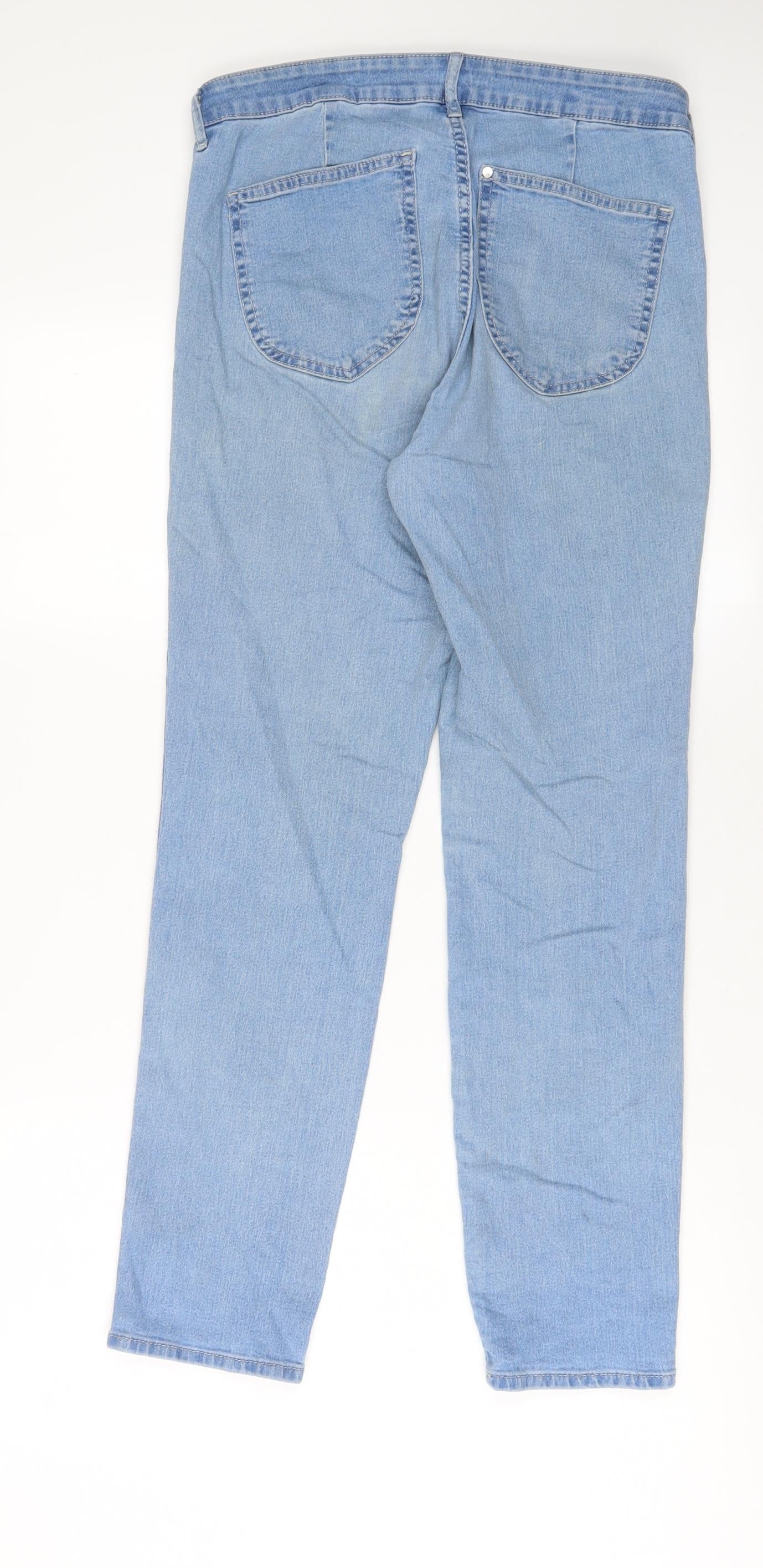 H&M Womens Blue Cotton Straight Jeans Size 31 in L28 in Regular Zip