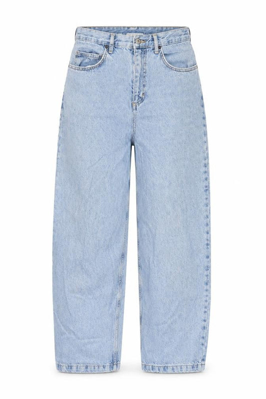 Topshop Womens Blue Cotton Wide-Leg Jeans Size 30 in L30 in Regular Zip