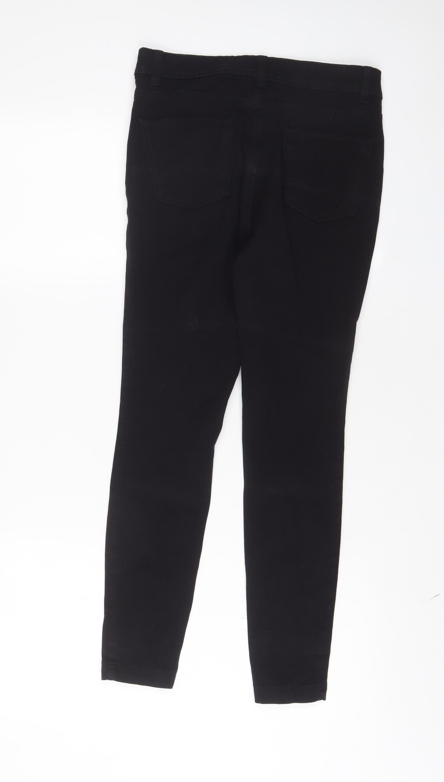 TU Womens Black Cotton Skinny Jeans Size 8 L26 in Regular Zip