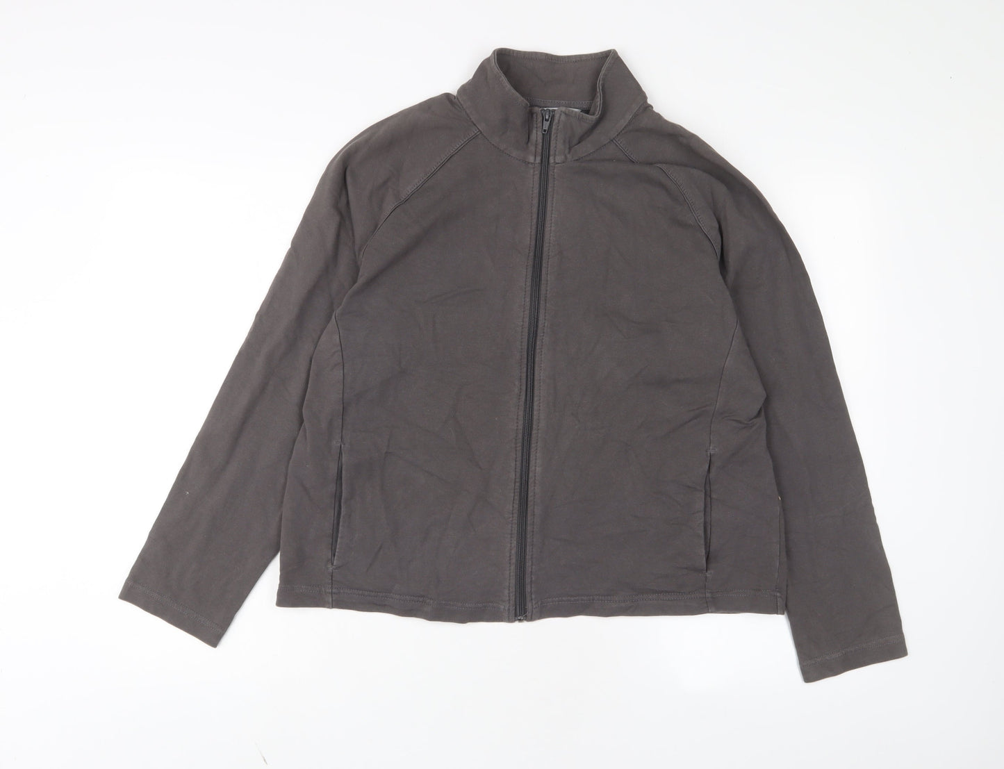 Marks and Spencer Womens Brown Cotton Full Zip Sweatshirt Size 18 Zip