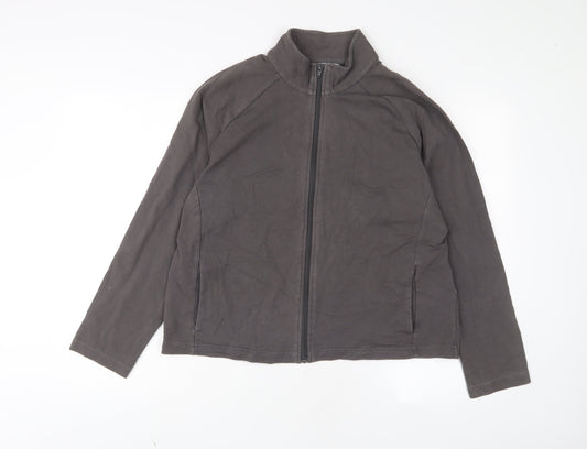 Marks and Spencer Womens Brown Cotton Full Zip Sweatshirt Size 18 Zip