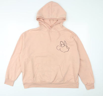 Preloved Disney Womens Pink Cotton Pullover Hoodie Size XL Pullover - Front