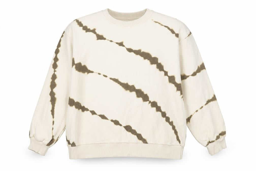 Zara Womens Beige Geometric Cotton Pullover Sweatshirt Size S Pullover