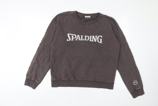 Zara Womens Brown Cotton Pullover Sweatshirt Size L Pullover - Spalding