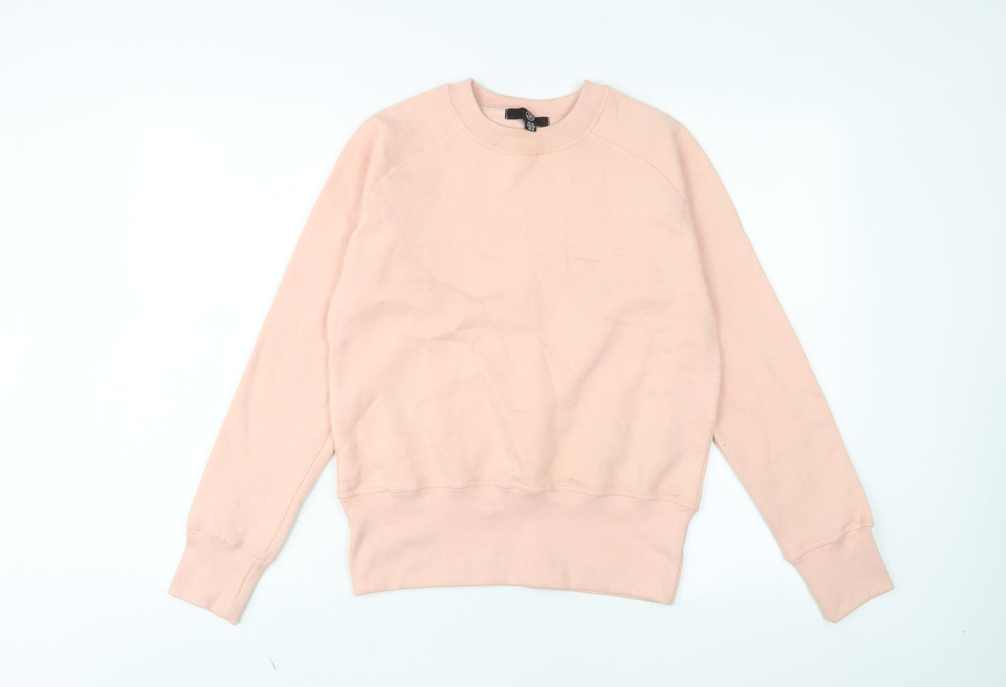 Missguided Womens Pink Cotton Pullover Sweatshirt Size 10 Pullover