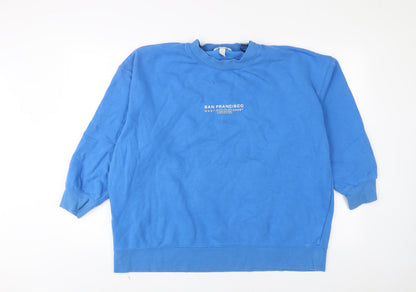 Preloved H&M Womens Blue Cotton Pullover Sweatshirt Size L Pullover - San Francisco - Front