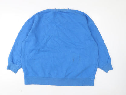 Preloved H&M Womens Blue Cotton Pullover Sweatshirt Size L Pullover - San Francisco - Back