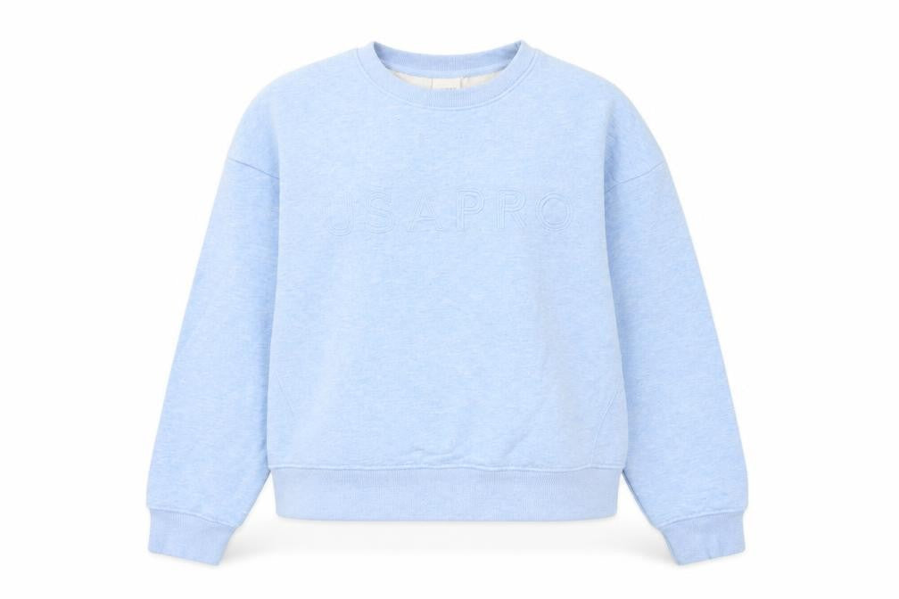 USA Pro Womens Blue Cotton Pullover Sweatshirt Size 14 Pullover - Logo, Embroidered