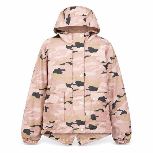 Marks & Spencer Girls Pink Camouflage Basic Coat Coat Size 12-13 Years Zip