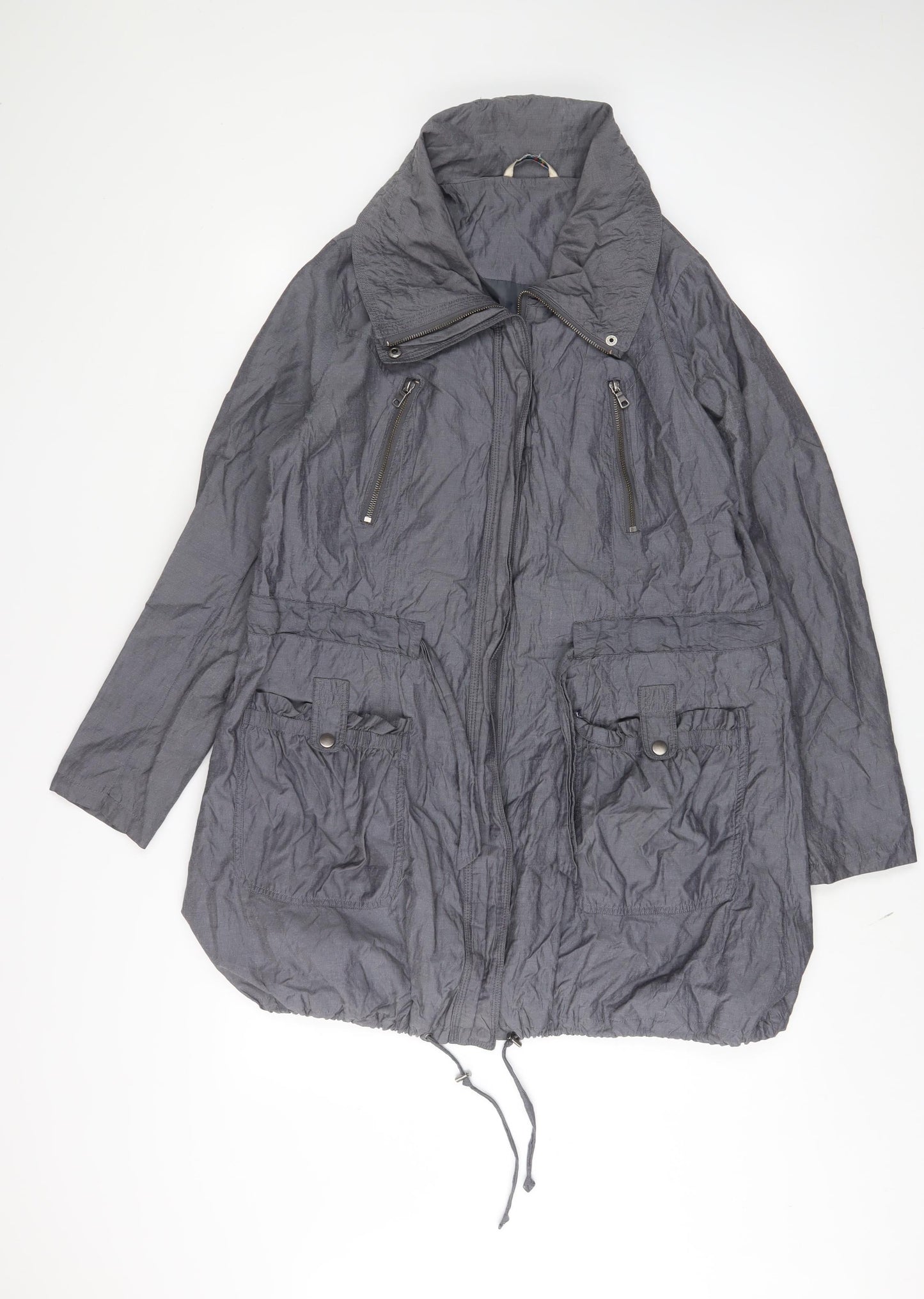 Marks and Spencer Womens Grey Jacket Size 16 Zip - Zip Pockets