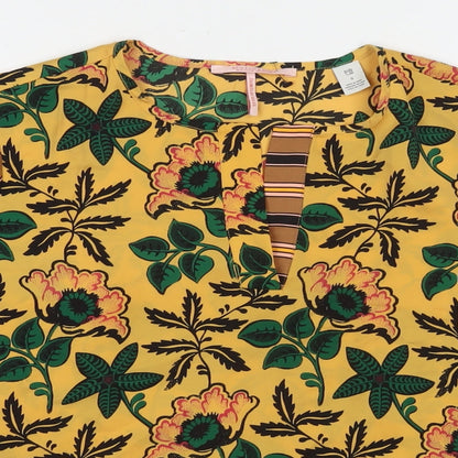 Scotch & Soda Womens Multicoloured Floral Polyester Basic T-Shirt Size S Round Neck