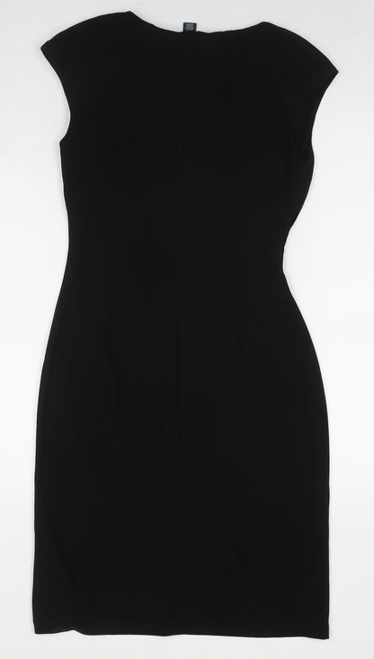 American Living Womens Black Polyester A-Line Size 6 Round Neck Pullover