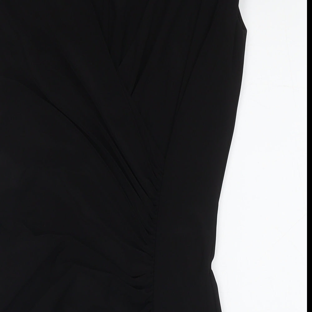 American Living Womens Black Polyester A-Line Size 6 Round Neck Pullover