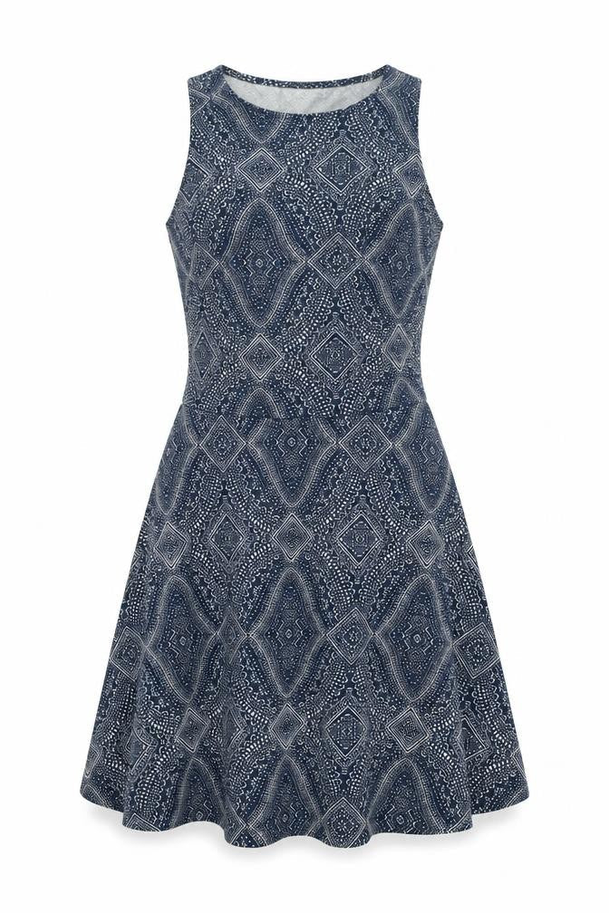 H&M Womens Blue Polyester Fit & Flare Size S Round Neck Pullover