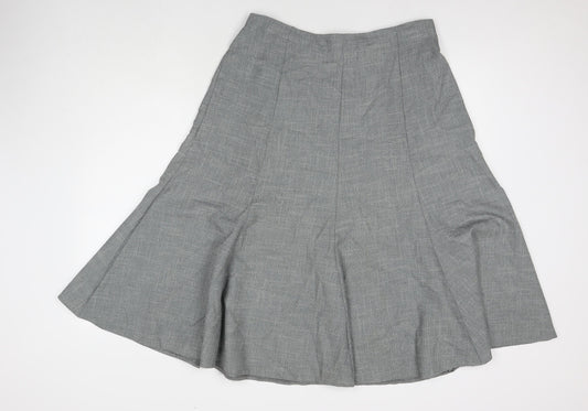 Saloos Womens Grey Polyester Pleated Skirt Size 18